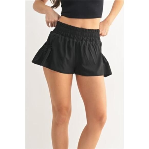 MONO B Smocked High Waist Shorts - Picture 1 of 1
